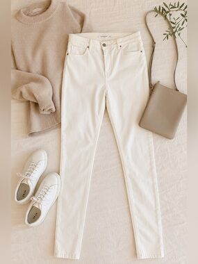 Topshop Tall White Skinny Jeans Women’s W34 L36 High Rise Stretch